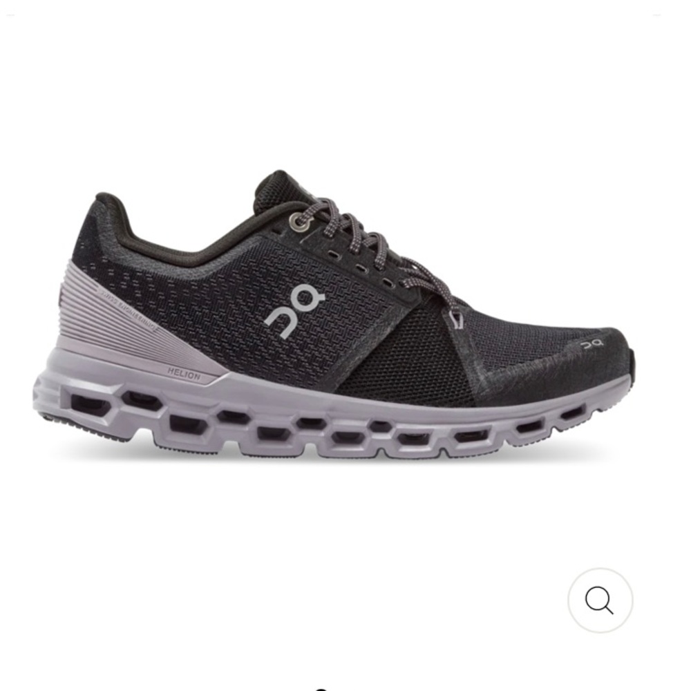 Purple and black on cloud sneakers